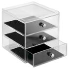 Idesign Interdesign 3 Drawer Polystyrene Jewelry Box - Clear/black, Adult Unisex, Clear Black