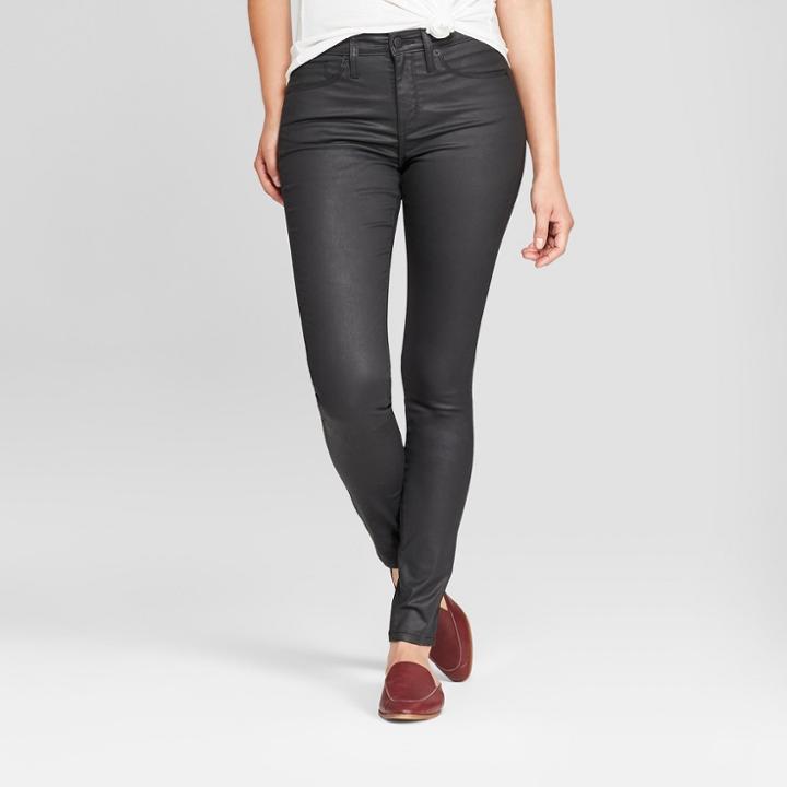 Women's High-rise Coated Skinny Jeans - Universal Thread Black