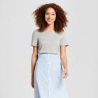 Women's Fitted Short Sleeve Crew T-shirt - A New Day Heather Gray