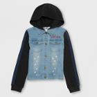 Girls' Marvel Rising Teen Hero Hooded Raglan Denim Jacket -