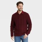 Men's Regular Fit Crewneck Pullover Sweater - Goodfellow & Co Burgundy