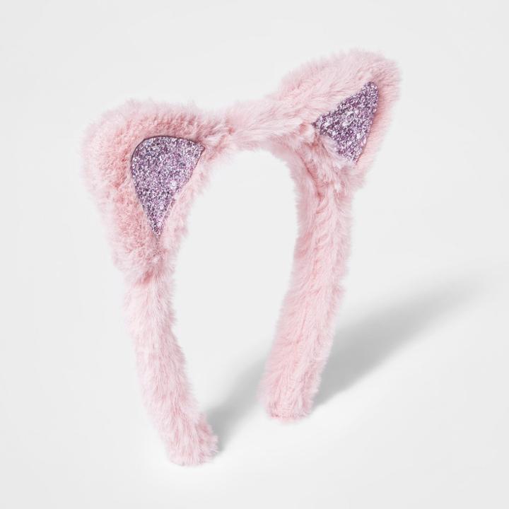 Toddler Girls' Faux Fur Cat Ear Headwrap - Cat & Jack Black