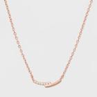 Target Sterling Silver Curved Cubic Zirconia Necklace - A New Day Rose Gold