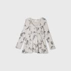 Maternity Floral Print Long Sleeve Smocked Bump Waffle Top - Isabel Maternity By Ingrid & Isabel Gray