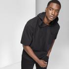 Men's Tall Short Sleeve French Terry Hooded Sweatshirt - Original Use Black