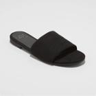 Women's Marcie Microsuede Slide Sandals - A New Day Black