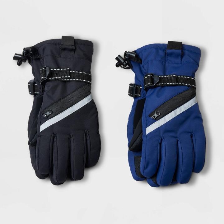 Kids' Zipper Ski Gloves - All In Motion 8-16, One Color