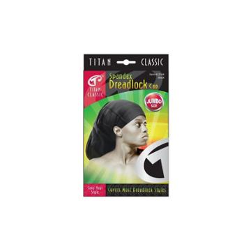Titan Jumbo Spandex Dreadlock Cap, Black