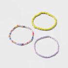 Seed Bead Stretch Anklet Set 3pc - Wild Fable , Green/purple/yellow