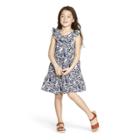 Girls' Rough Seas Sleeveless Scoop Neck Ruffle Dress - Navy/white M - Vineyard Vines For Target, Blue