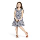 Girls' Rough Seas Sleeveless Scoop Neck Ruffle Dress - Navy/white M - Vineyard Vines For Target, Blue