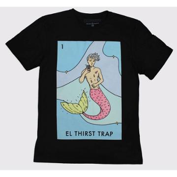 Millennial Latino Cards Men's El Thirst Trap Short Sleeve Graphic T-shirt - Black