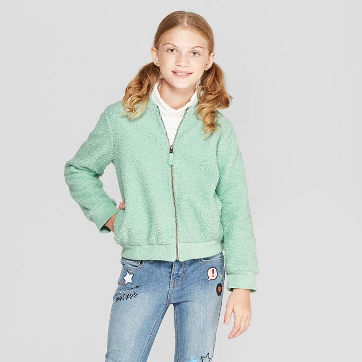 Girls' Sherpa Bomber Jacket - Cat & Jack Alpine