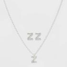 Initial Z Crystal Jewelry Set - A New Day Silver, Women's