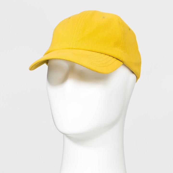 Crinkled Cotton Baseball Hat - Goodfellow & Co Yellow