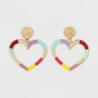 Sugarfix By Baublebar Enamel Heart Drop Earrings - Rainbow, Girl's