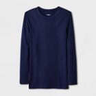 Men's Relaxed Fit Long Sleeve Thermal Underwear Shirt - Goodfellow & Co Navy Blue