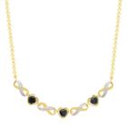 Target 0.01 Ct.t.w Round Cut Sapphire Heart And Infinity Style Prong Set Necklace 18k Gold Plated (18), Infant Girl's