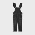 Toddler Girls' Denim Ruffle Overalls - Art Class Black 12m, Black/blue