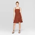Women's Animal Print Sleeveless Strappy Square Neck Animal Side-tie Dress - Xhilaration Brown