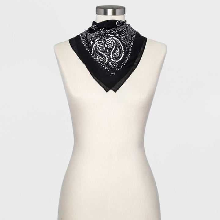 Women's Paisley Print Bandana - Wild Fable Black