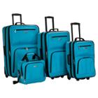 Rockland Journey 4pc Luggage Set - Turquoise