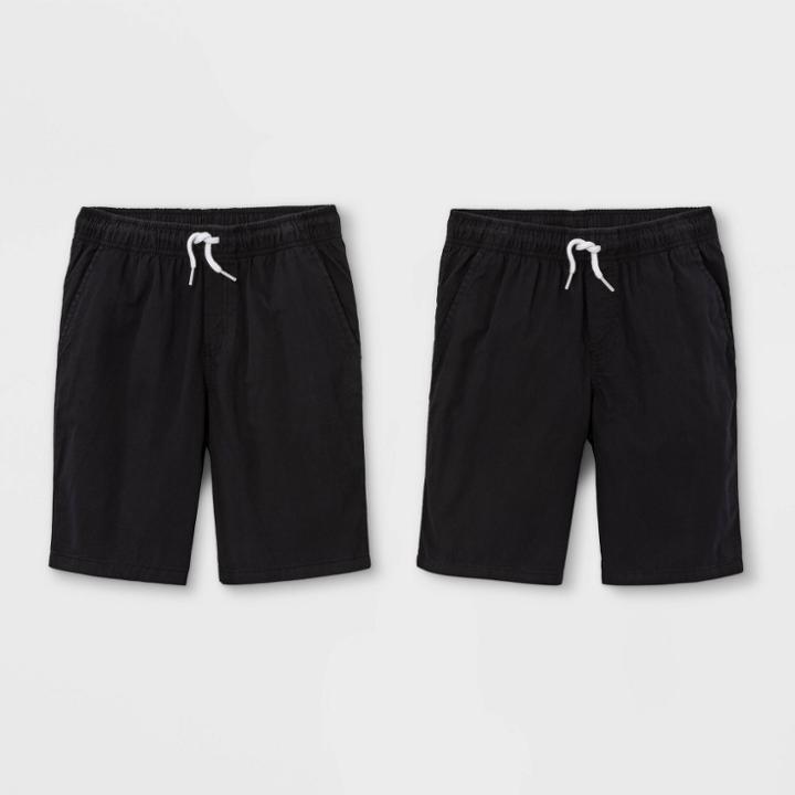 Boys' Pull-on Woven Shorts - Cat & Jack Black/black