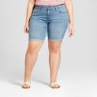 Women's Plus Size Roll Cuff Bermuda Jean Shorts - Universal Thread Medium Wash