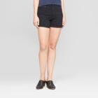 Women's High-rise Double Cuff Midi Shorts - Universal Thread Black