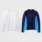 Boys' 2pc Long Sleeve Rash Guard Set - Cat & Jack Blue/white