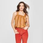 Women's Stripe Square Neck Blouse - Universal Thread Yellow