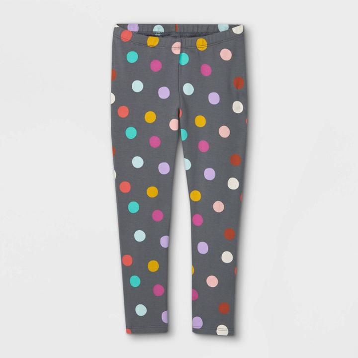 Toddler Girls' Rainbow Dot Leggings - Cat & Jack Gray