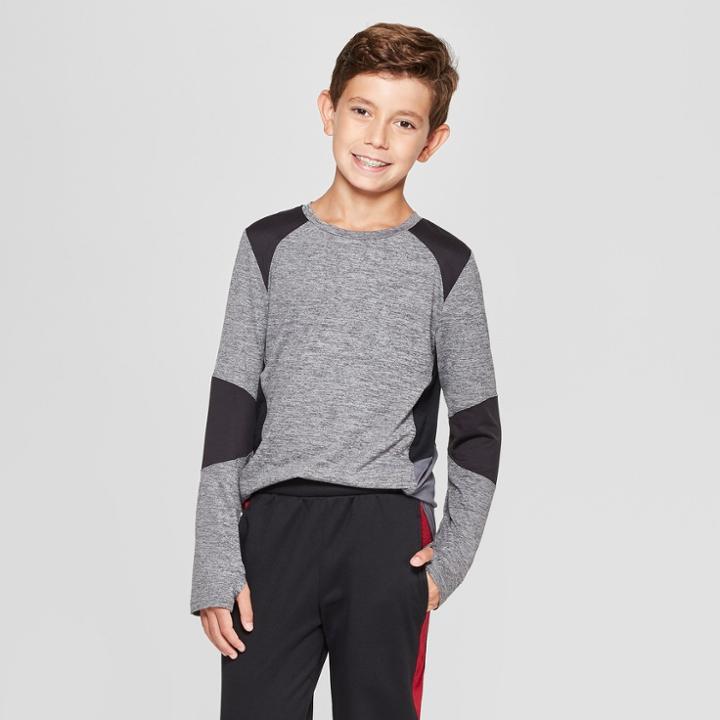 Boys' Novelty Pieced Long Sleeve T-shirt - C9 Champion Black