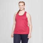 Women's Plus Size Semi-fitted Long Racer Tank Top - C9 Champion Berry (pink)