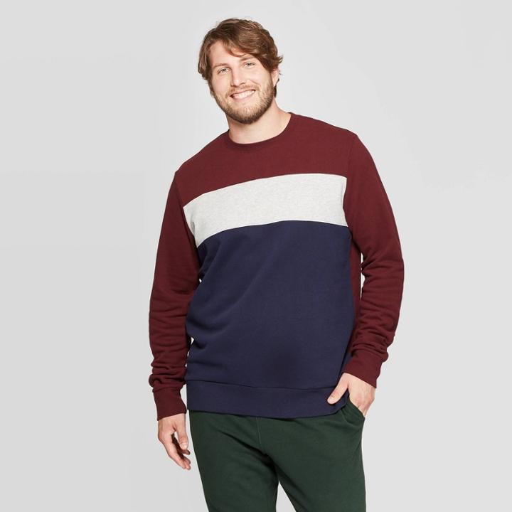 Men's Tall Regular Fit Ultra-soft Fleece Sweatshirt - Goodfellow & Co Federal Blue