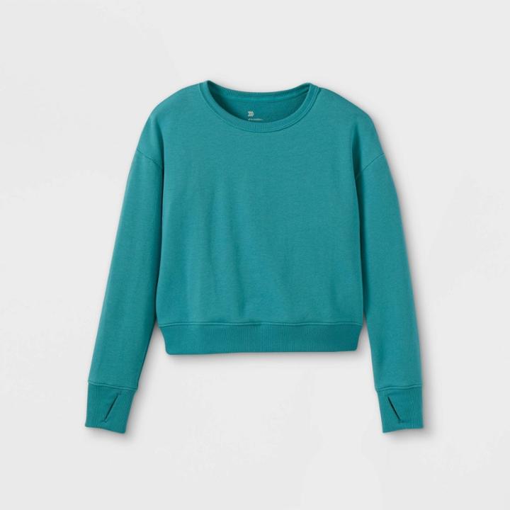 Girls' Pullover Sweatshirt - All In Motion Teal Blue