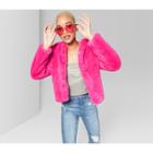 Women's Faux Fur Jacket - Wild Fable Pink