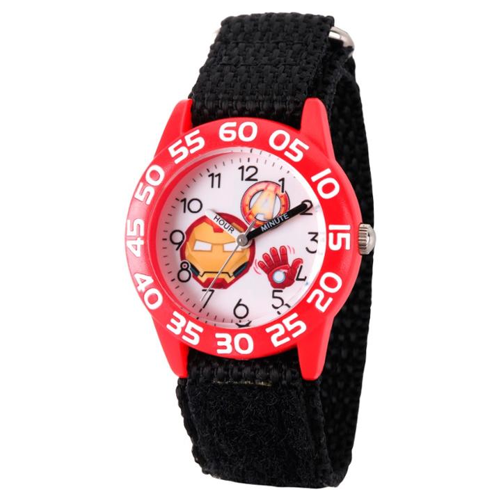Boys' Marvel Emoji Iron Man Plastic Time Teacher Watch - Black