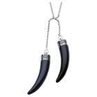 Women's Marvel Black Panther Claw Stainless Steel Pendant Necklace (30), Black/silver