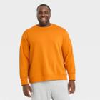 Men's Big & Tall Cotton Fleece Crewneck Sweatshirt - All In Motion Sunshine Orange