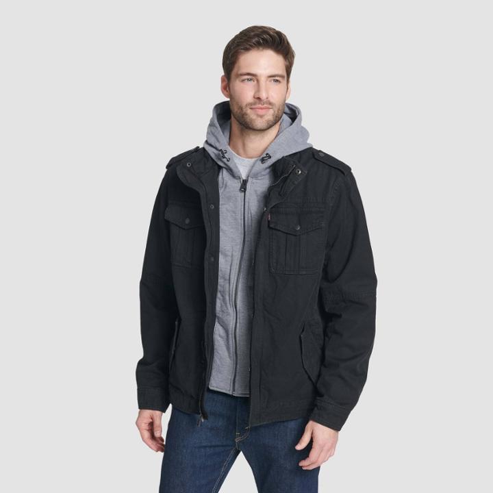 Levi's Men's Cotton Sherpa Utility Field Jacket - Black
