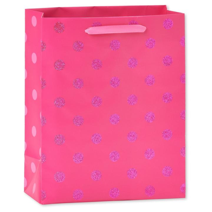 Spritz Gift Bag Birthday Pink With Dots -