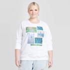 Bioworld Women's Generic Monet Art Squares Plus Size Graphic Sweatshirt (juniors') - White 1x, Adult Unisex,