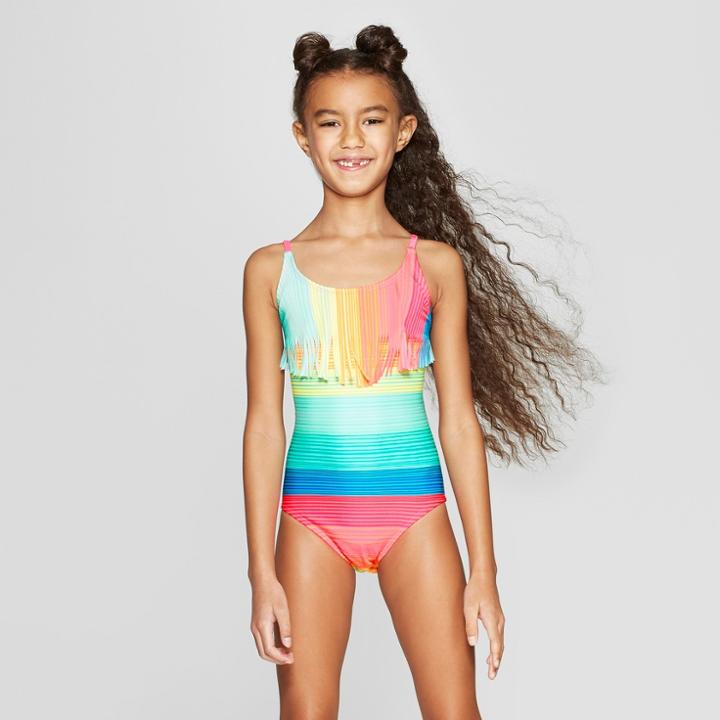 Girls' Stripey Days One Piece Swimsuit - Cat & Jack S,