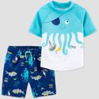 Baby Boys' Octopus Swim Rash Guard Set - Just One You Made By Carter's Blue 3m, Infant Boy's