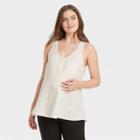 The Nines By Hatch Henley Maternity Tank Top Cream