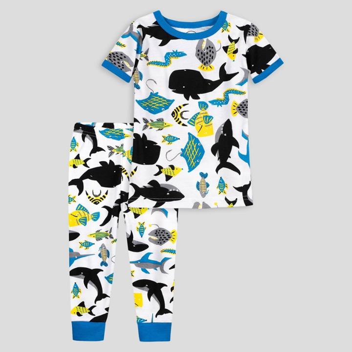 Lamaze Toddler Boys' 2pc Short Sleeve Organic Cotton Snug Fit Pajama