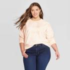 Women's Plus Size Long Sleeve Crewneck Tie Dye Sweatshirt - Universal Thread Orange 4x, Size:
