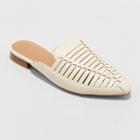 Women's Blair Faux Leather Woven Mules - A New Day Bone 6, Women's, Ivory