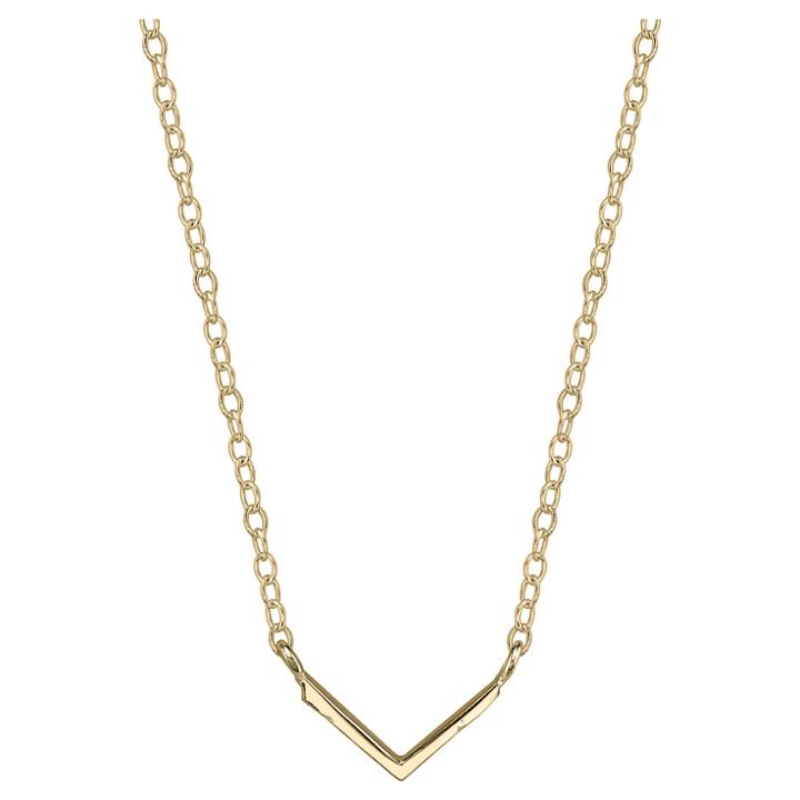 Target Women's Sterling Silver V Station Necklace - Gold
